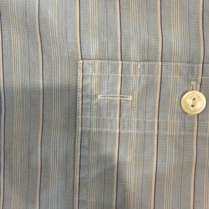 00's Ralph Lauren ラルフローレン ストライプシャツ チンスト 水色白青 (L)/A7962S-SO