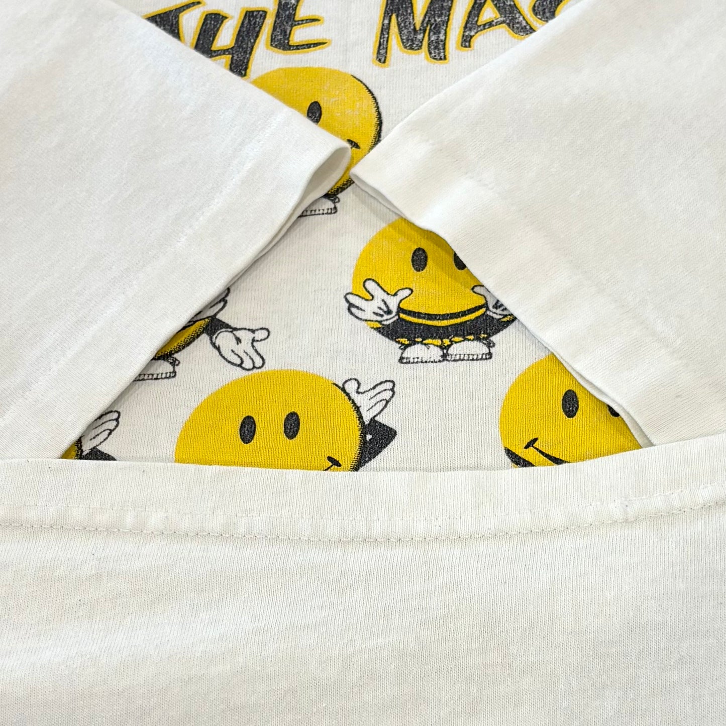 90's Hanes ヘインズ スマイリーフェイス プリントTシャツ 白 XL B3477T-SO
