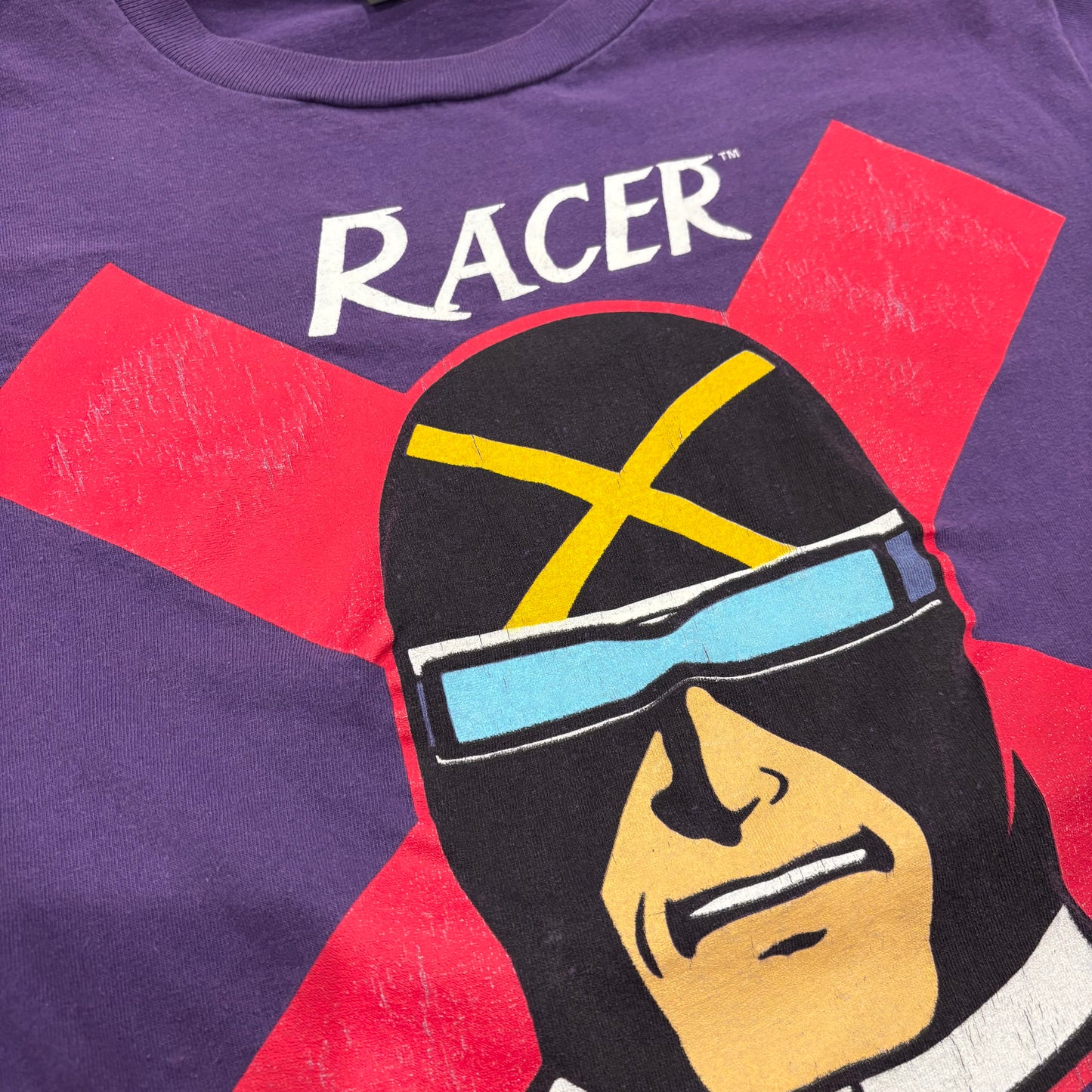90's Changes マッハGoGoGo SPEED RACER  レーサーX RACER-X Tシャツ 紫 (XL) /C0379T-SO
