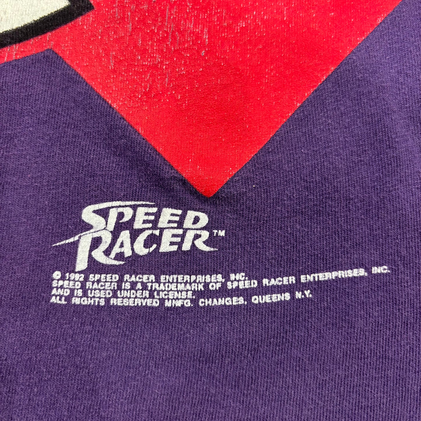 90's Changes マッハGoGoGo SPEED RACER  レーサーX RACER-X Tシャツ 紫 (XL) /C0379T-SO