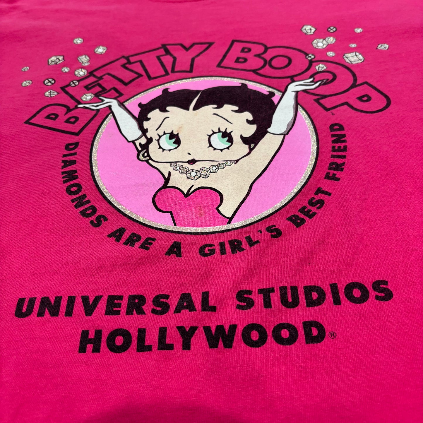 00's UNIVERSAL STUDIO HOLLYWOOD ユニバーサルスタジオ BETTY BOOP ベティ・ブープ キャラクターTシャツ ピンク XL B3477