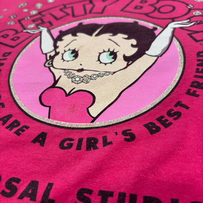 00's UNIVERSAL STUDIO HOLLYWOOD ユニバーサルスタジオ BETTY BOOP ベティ・ブープ キャラクターTシャツ ピンク XL B3477