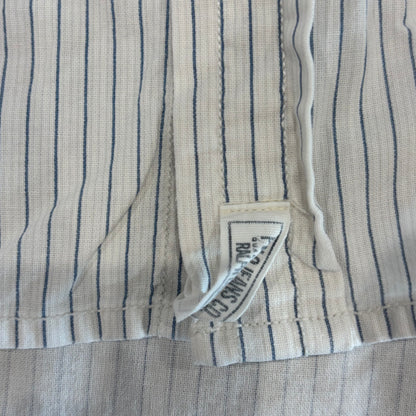 00's Ralph Lauren ラルフローレン ストライプシャツ 白青 (XL)/A7963S-SO
