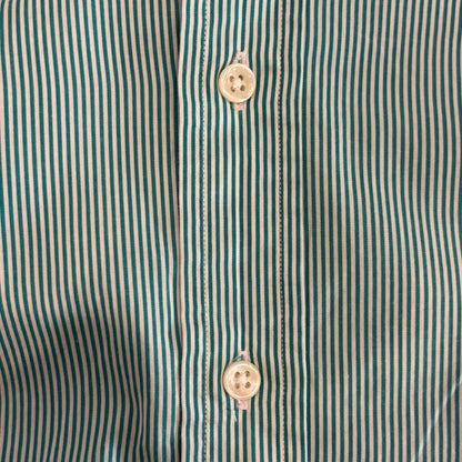 00's Ralph Lauren ストライプ コットンシャツ グリーン (L)/B1526S-SO