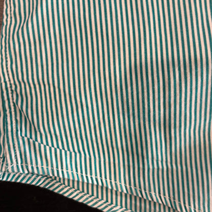00's Ralph Lauren ストライプ コットンシャツ グリーン (L)/B1526S-SO