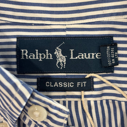 00's Ralph Lauren ラルフローレン ストライプシャツ 青白 (L)/A7972S-SO