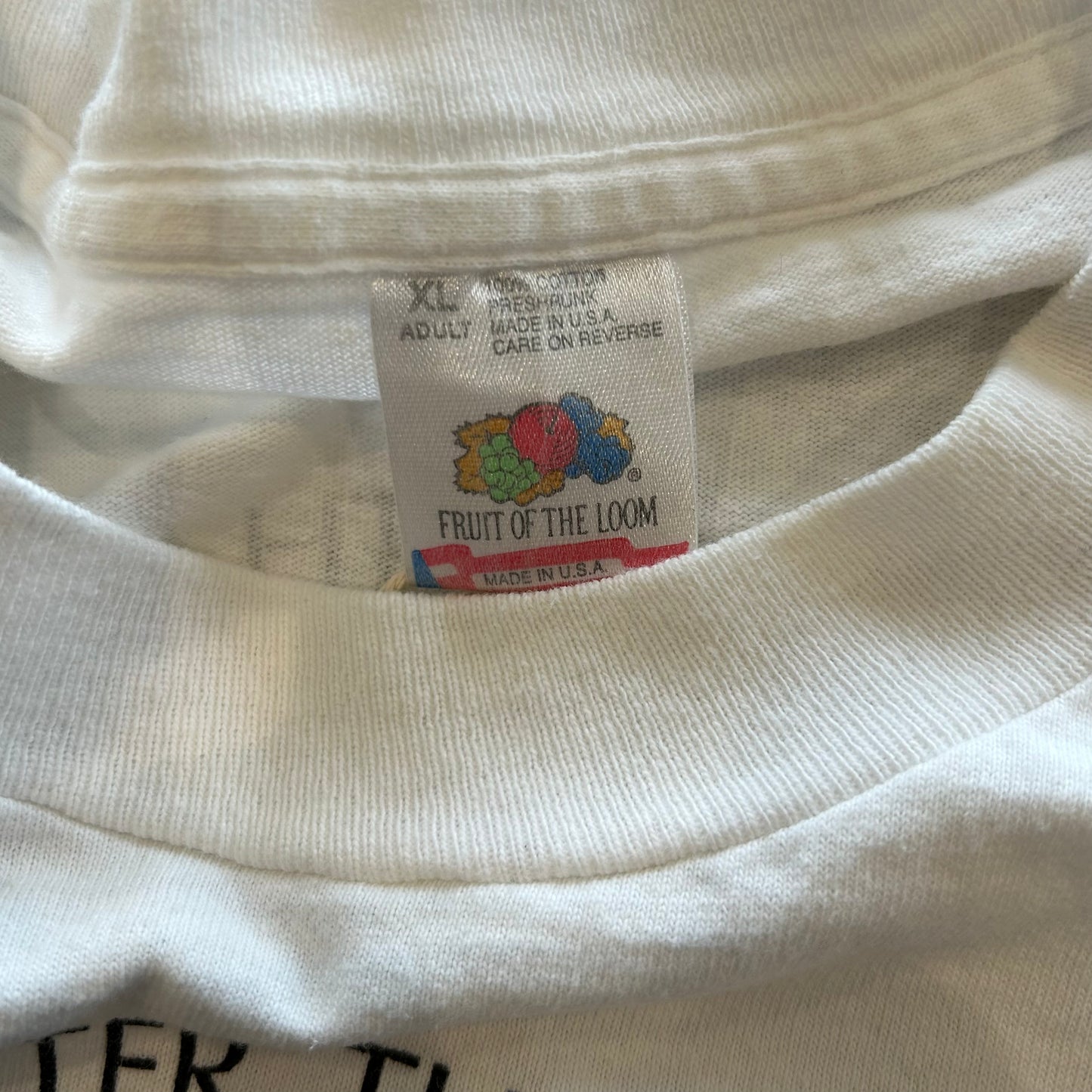 90's Fruit of the loom レストラン＆バー ホッグズ・ブレス・サルーン ショップロゴ プリントTシャツ 白(XL)/B1945T-SO