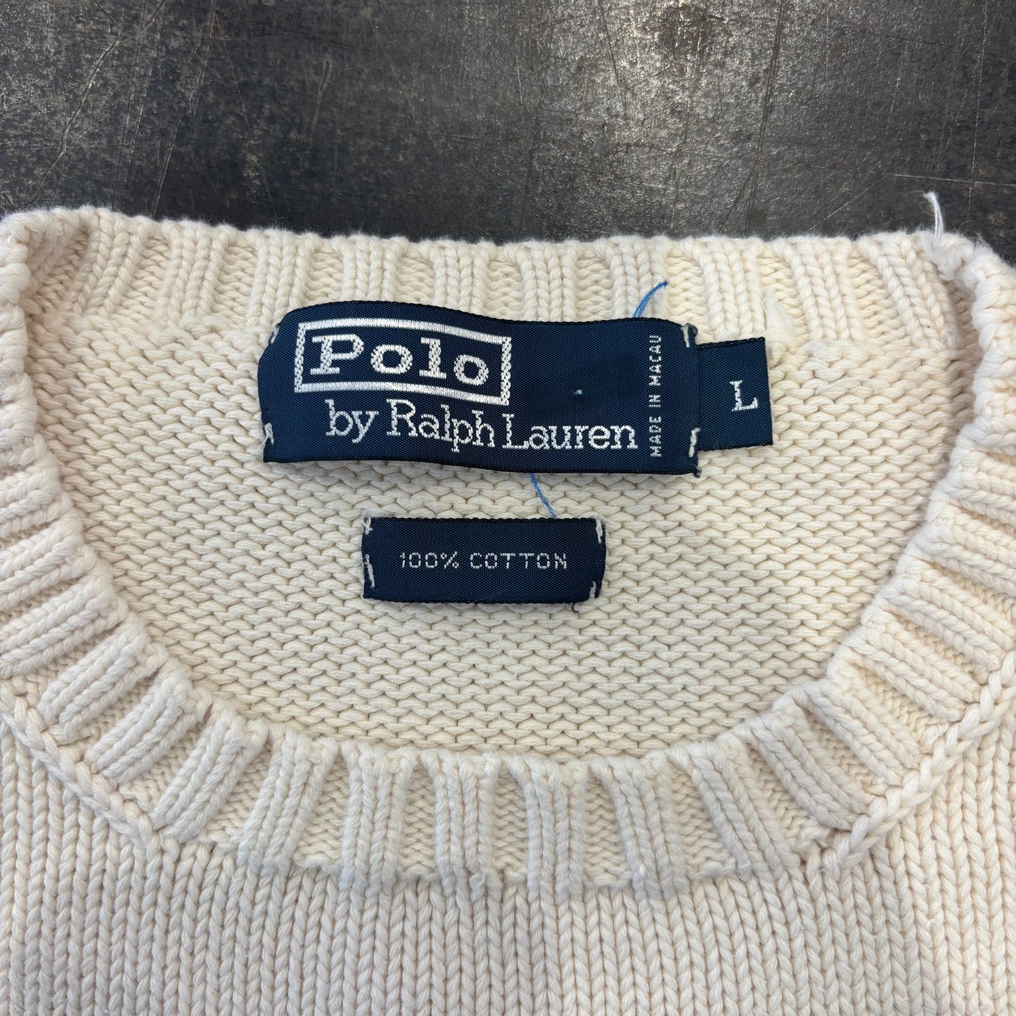 Polo by Ralph Lauren ラルフローレン コットンニット ホワイト (L)/B3386K-SO
