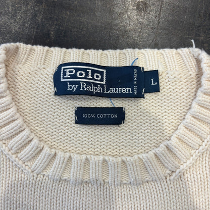 Polo by Ralph Lauren ラルフローレン コットンニット ホワイト (L)/B3386K-SO