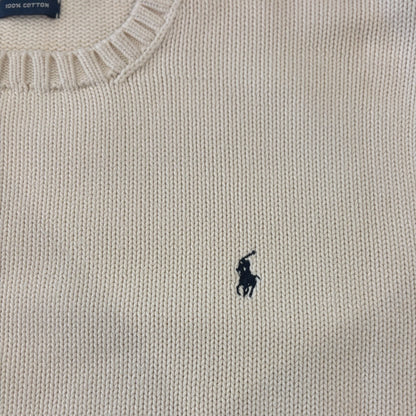 Polo by Ralph Lauren ラルフローレン コットンニット ホワイト (L)/B3386K-SO