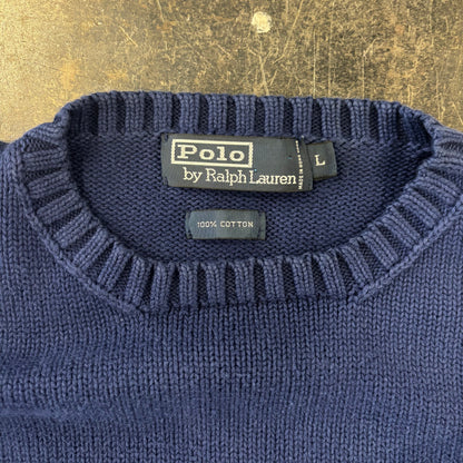 Polo by Ralph Lauren ラルフローレン コットンニット ネイビー(L)/C0415K-SO