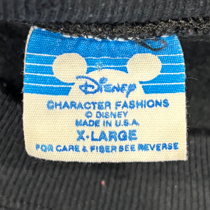 80's  Disney  ミッキー ラグラン スウェット 黒 XL /A8263S-SO