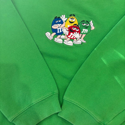 90's  M&Ms  キャラクター刺繍 スウェット 緑 M /A7828S-SO