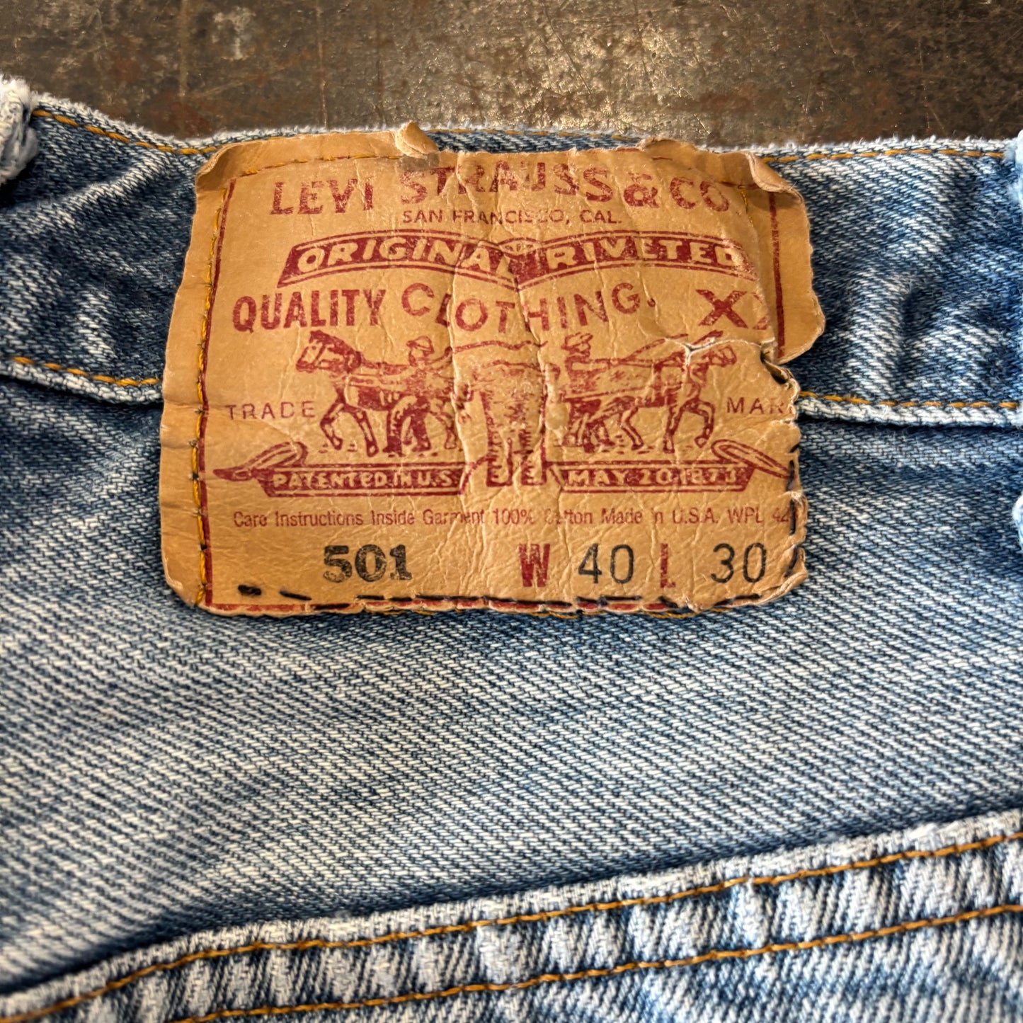 90's Levi's リーバイス 501 denim ダメージデニムパンツ (W40/L30) /C0002P-SO