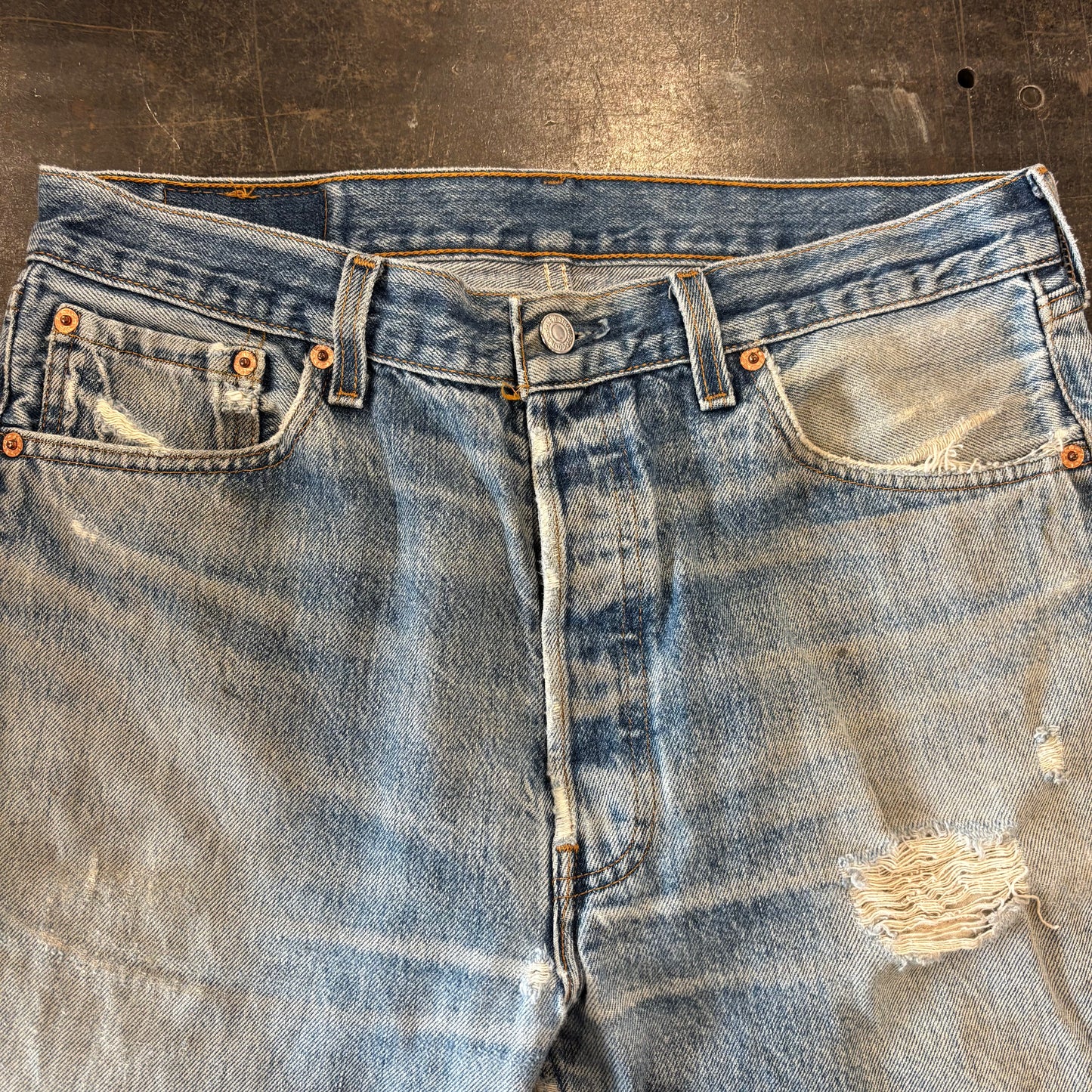 90's Levi's リーバイス 501 denim USA製 ダメージデニムパンツ (W35/L34) /A9719P-SO