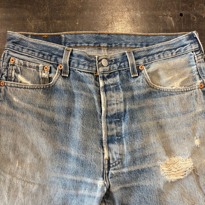 90's Levi's リーバイス 501 denim USA製 ダメージデニムパンツ (W35/L34) /A9719P-SO