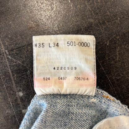 90's Levi's リーバイス 501 denim USA製 ダメージデニムパンツ (W35/L34) /A9719P-SO