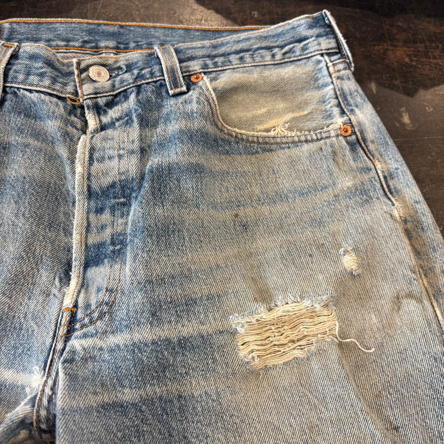 90's Levi's リーバイス 501 denim USA製 ダメージデニムパンツ (W35/L34) /A9719P-SO