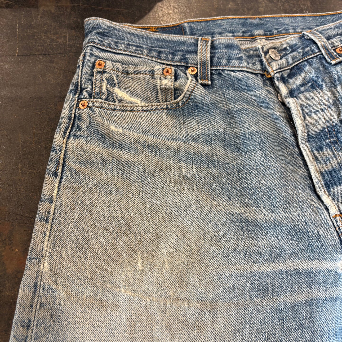 90's Levi's リーバイス 501 denim USA製 ダメージデニムパンツ (W35/L34) /A9719P-SO