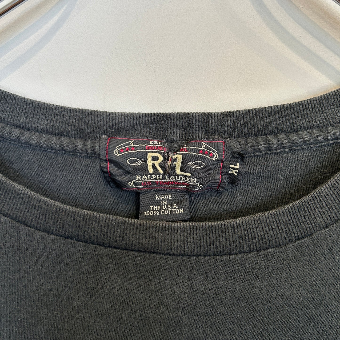 90's RRL Built For Quality & Endurance モーターサイクルTシャツ 三つ星タグ 黒 (XL)/C0879T-SO