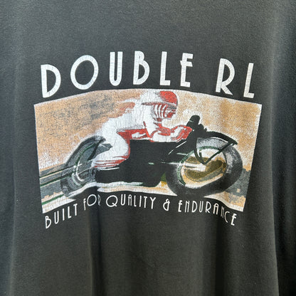 90's RRL Built For Quality & Endurance モーターサイクルTシャツ 三つ星タグ 黒 (XL)/C0879T-SO