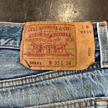 90's Levi's リーバイス 501 denim USA製 ダメージデニムパンツ (W35/L34) /A9719P-SO