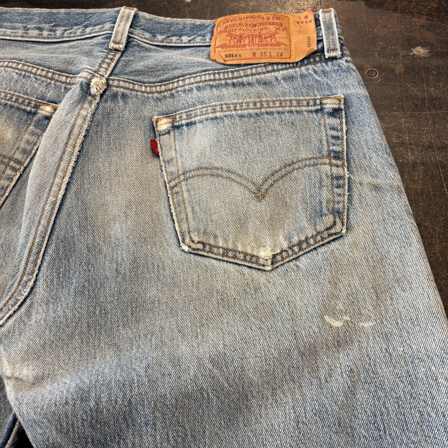 90's Levi's リーバイス 501 denim USA製 ダメージデニムパンツ (W35/L34) /A9719P-SO