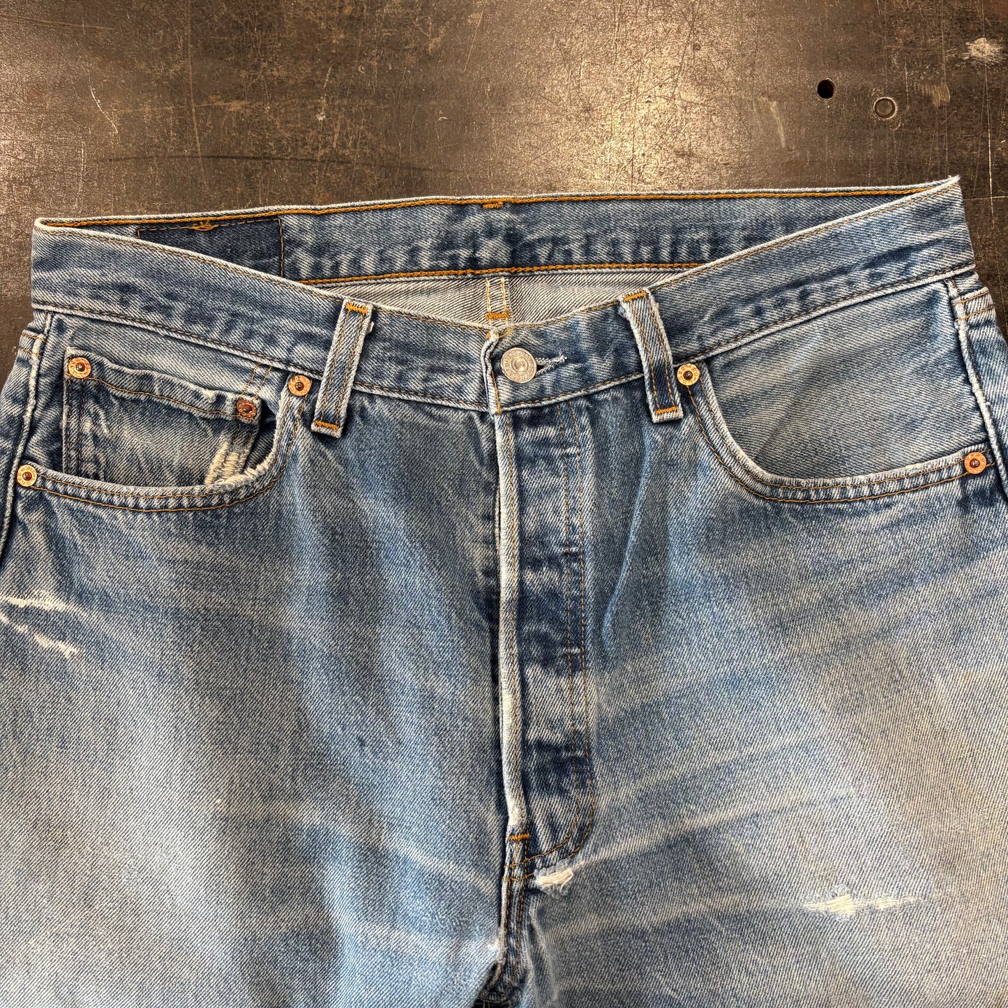 00's Levi's リーバイス 501 denim ダメージデニムパンツ (W34/L30) /A5666P-SO
