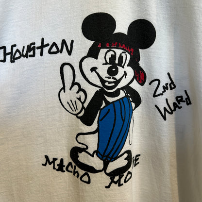 00's Hanes Mickey Mouse Macho Mouse ミッキーパロディーTシャツ スーベニア 白 (XL)/B3562T-SO