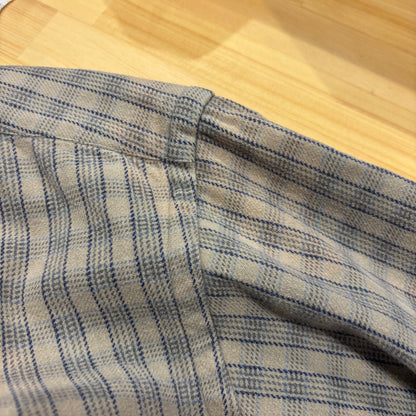 90's RRL ラルフローレン フランネルシャツ チェック グレー青 (L)/A7531S-SO