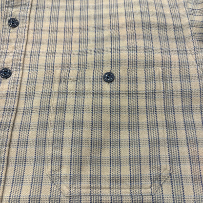 90's RRL ラルフローレン フランネルシャツ チェック グレー青 (L)/A7531S-SO