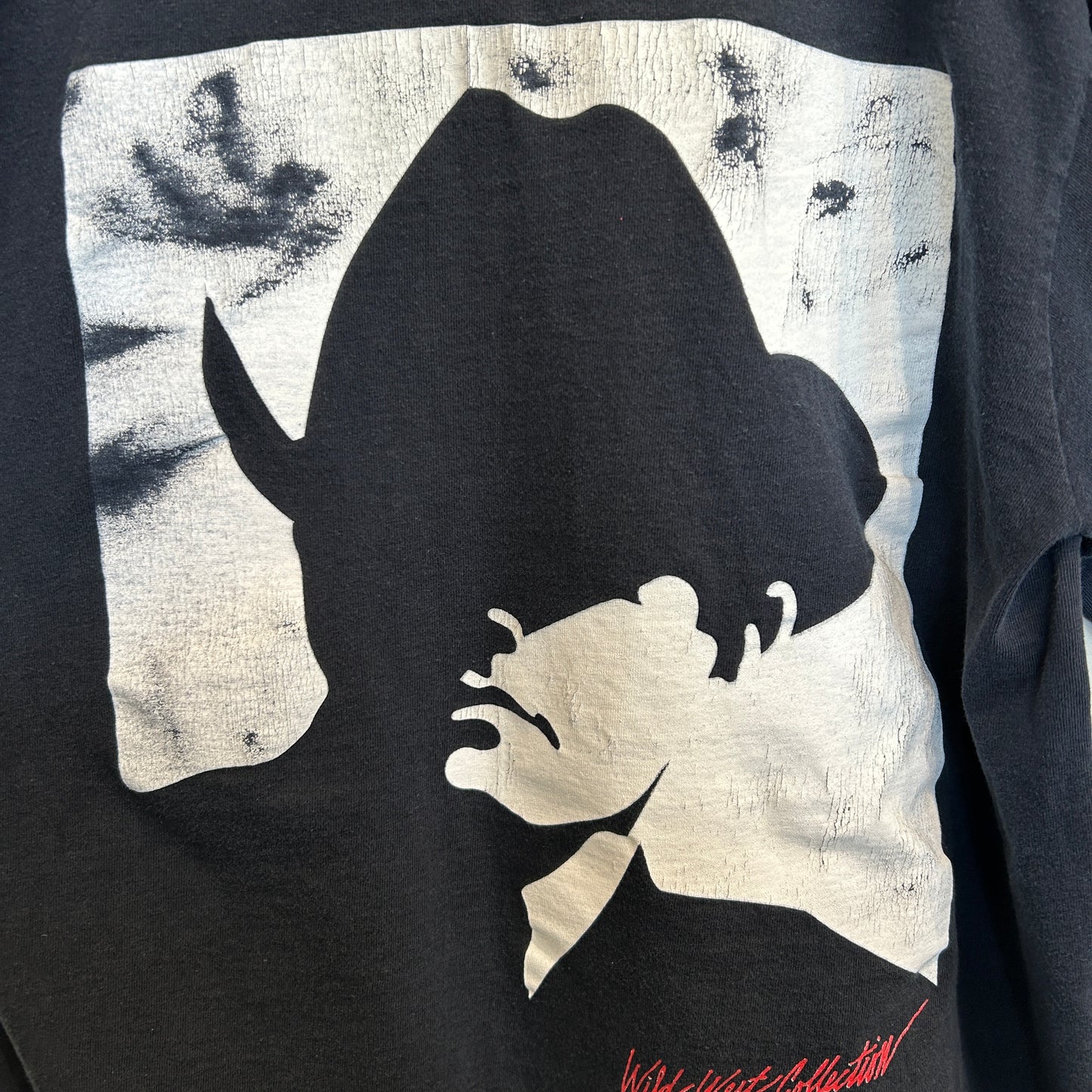 90's Marlboro マルボロ Wild West Collection マルボロマン カウボーイプリントTシャツ 黒 (サイズ不明)/B3651T-SO