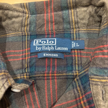 00's Ralph Lauren ラルフローレン チェックシャツ EMMONS カーキ (L)/A7870S-SO