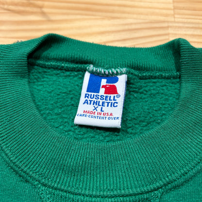 90's RUSSELL ATHLETIC ”BG" パッチ カレッジ スウェット グリーン (XL)/B0180S-SO