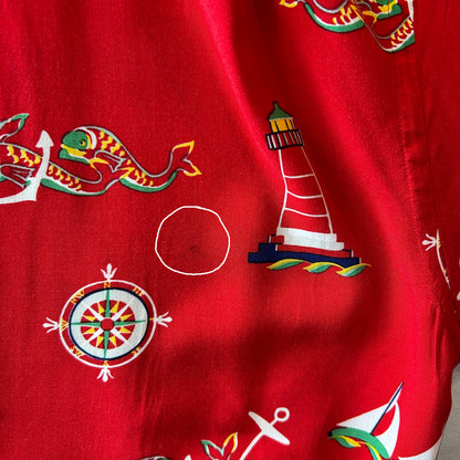 Polo by Ralph Lauren ラルフローレン レーヨンアロハシャツ 赤(M)/C0880SH-SO