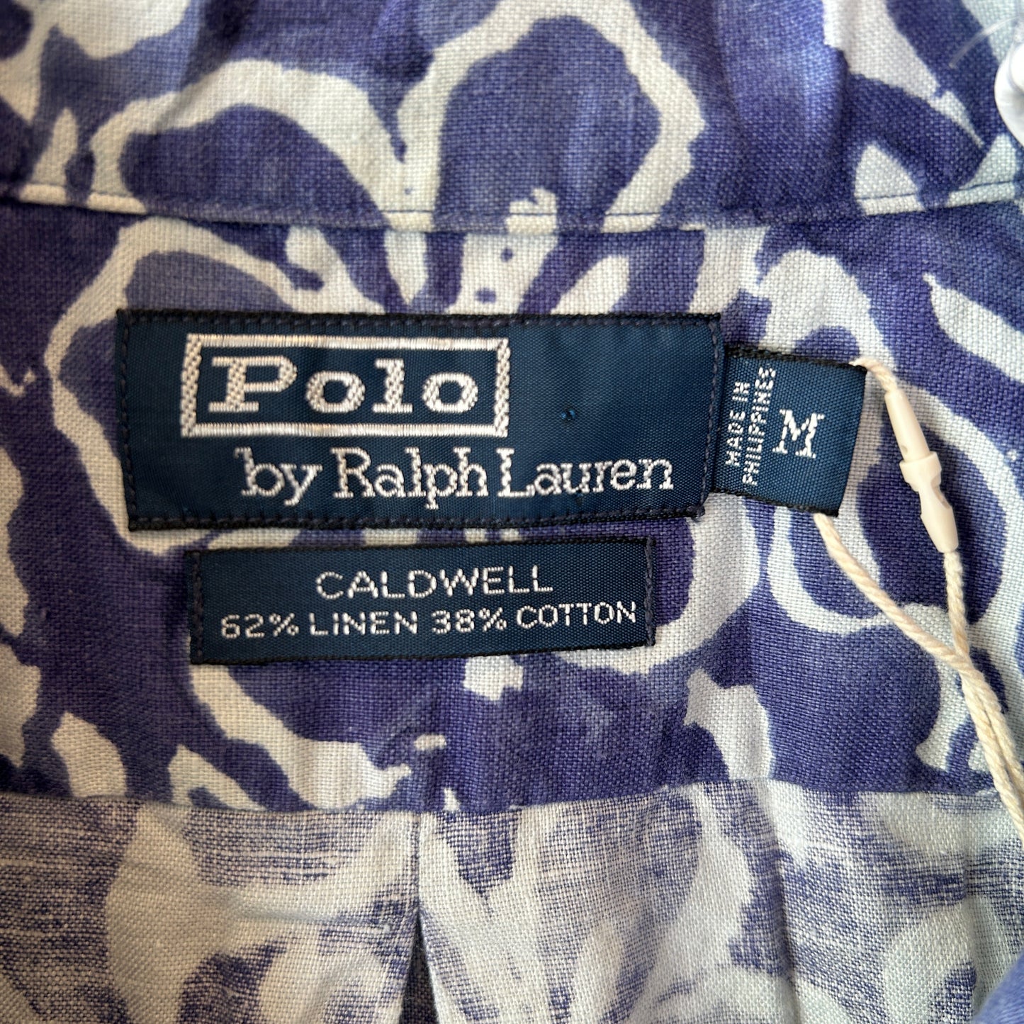 90's Polo by Ralph Lauren ラルフローレン ”CALDWELL" リネン/コットン オープンカラーシャツ ネイビー(M)/C0881SH-SO