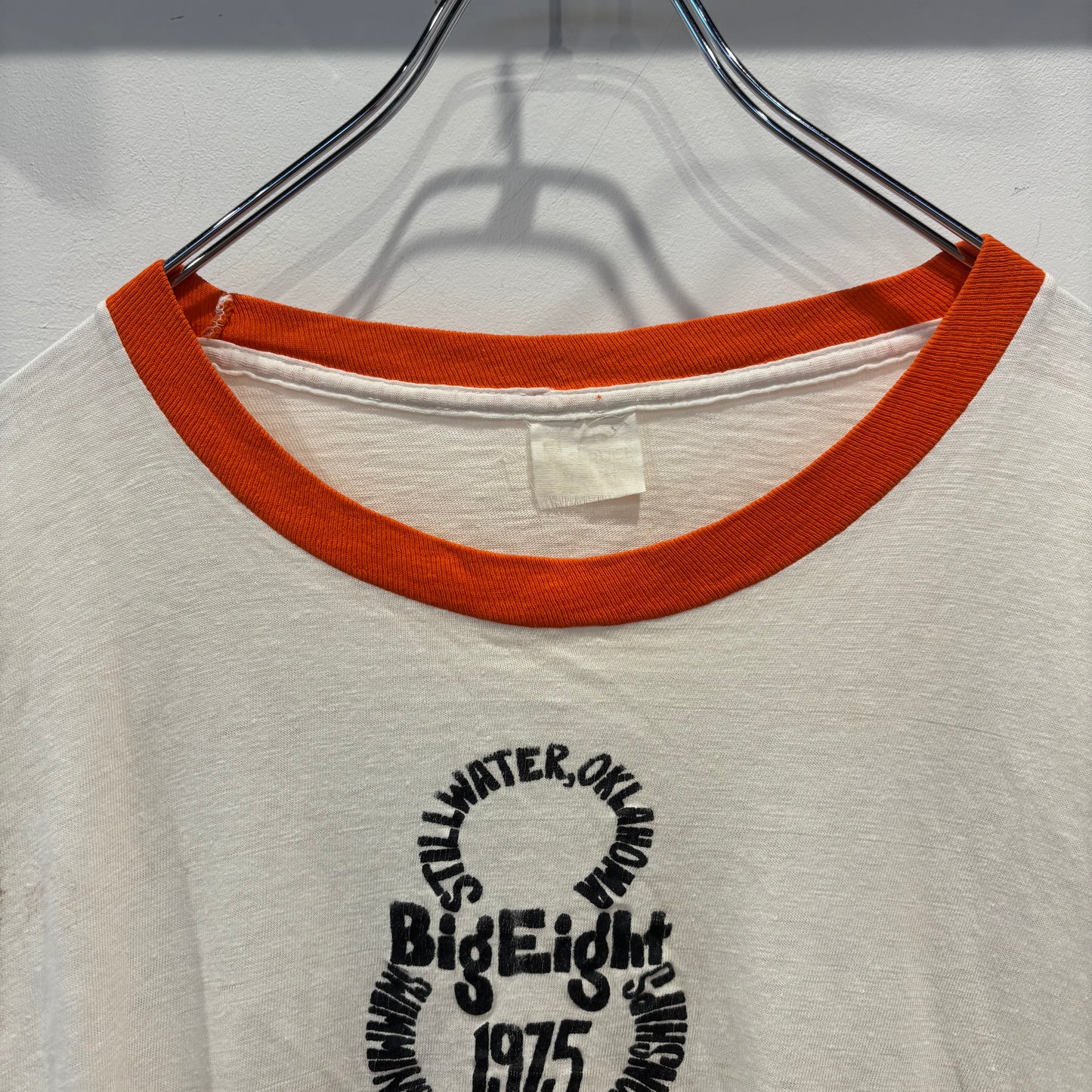 70's SPROCE "BigEight" Swimming & Diving Championships 記念グラフィック リンガーTシャツ 白 (XL)/A4142