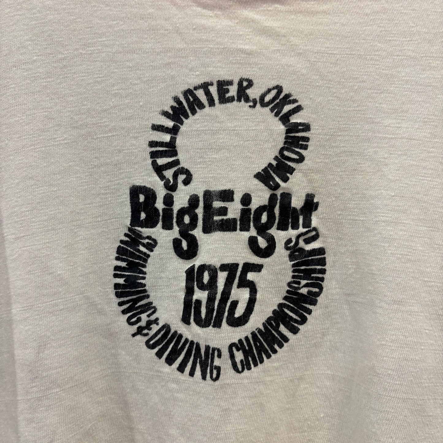 70's SPROCE "BigEight" Swimming & Diving Championships 記念グラフィック リンガーTシャツ 白 (XL)/A4142