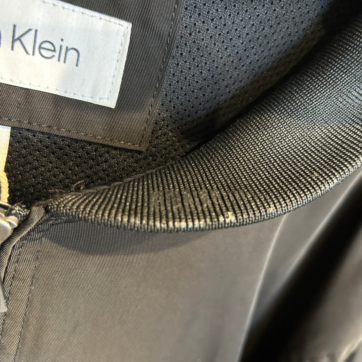 00's Calvin Klein フライト ボンバージャケット 黒 (XL)/B3631J-SO