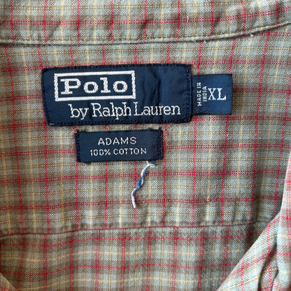 90's Polo by Ralph Lauren "ADAMS" ラルフ オープンカラーシャツ チェック (XL)/C0882SH-SO