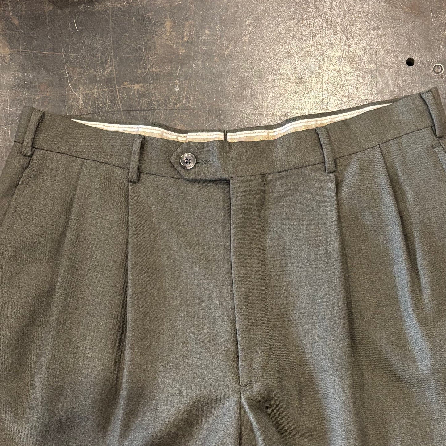 90's GIORGEO CARRELI 2タック スラックス カーキ (34) /B0165P-SO