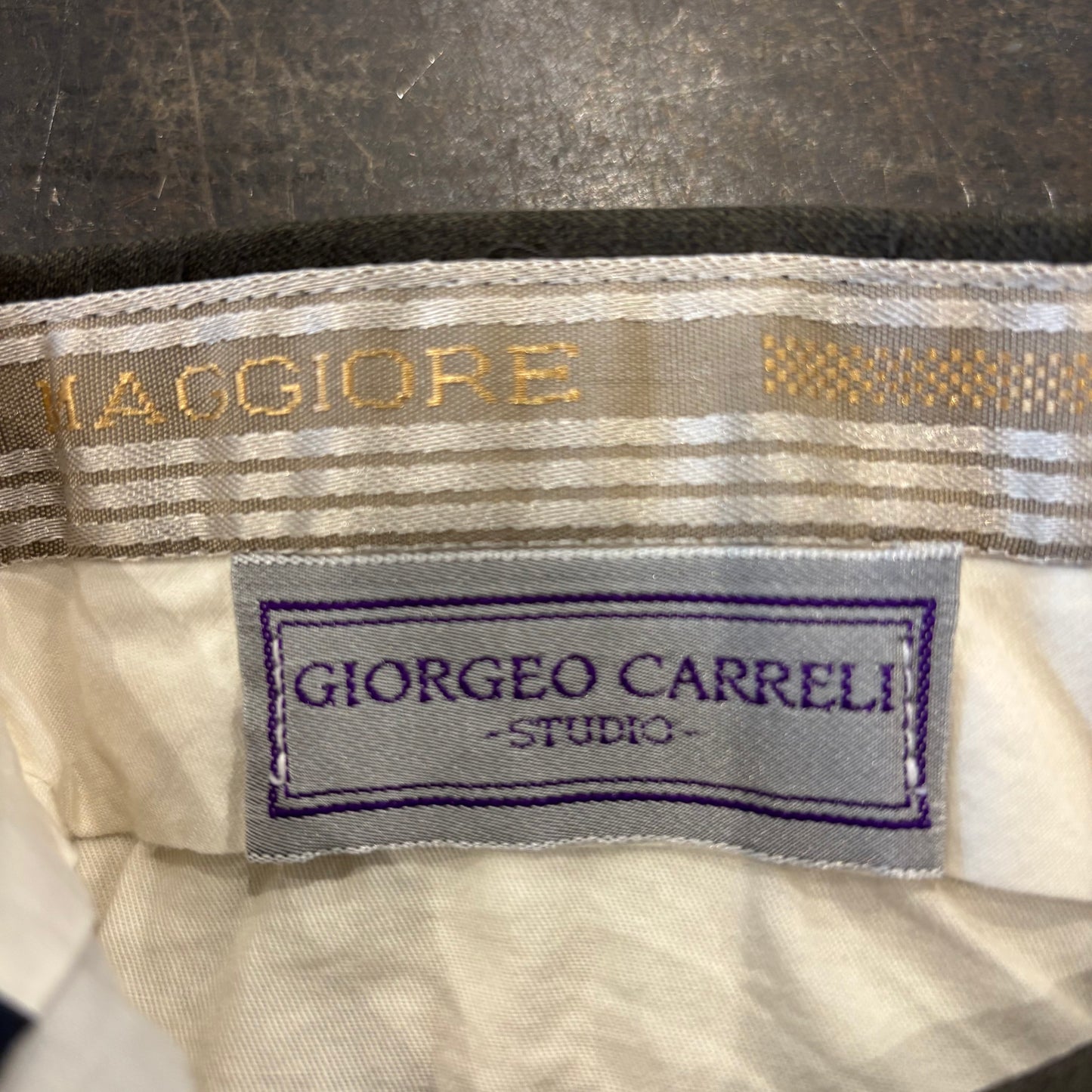 90's GIORGEO CARRELI 2タック スラックス カーキ (34) /B0165P-SO