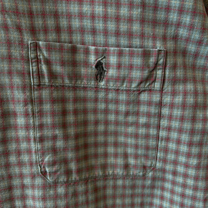90's Polo by Ralph Lauren "ADAMS" ラルフ オープンカラーシャツ チェック (XL)/C0882SH-SO