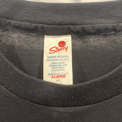 80's-90's Sherry Manufacturing FLORIDA Mickey Mouse キャラクターTシャツ 黒 (XL)/A4256T-SO