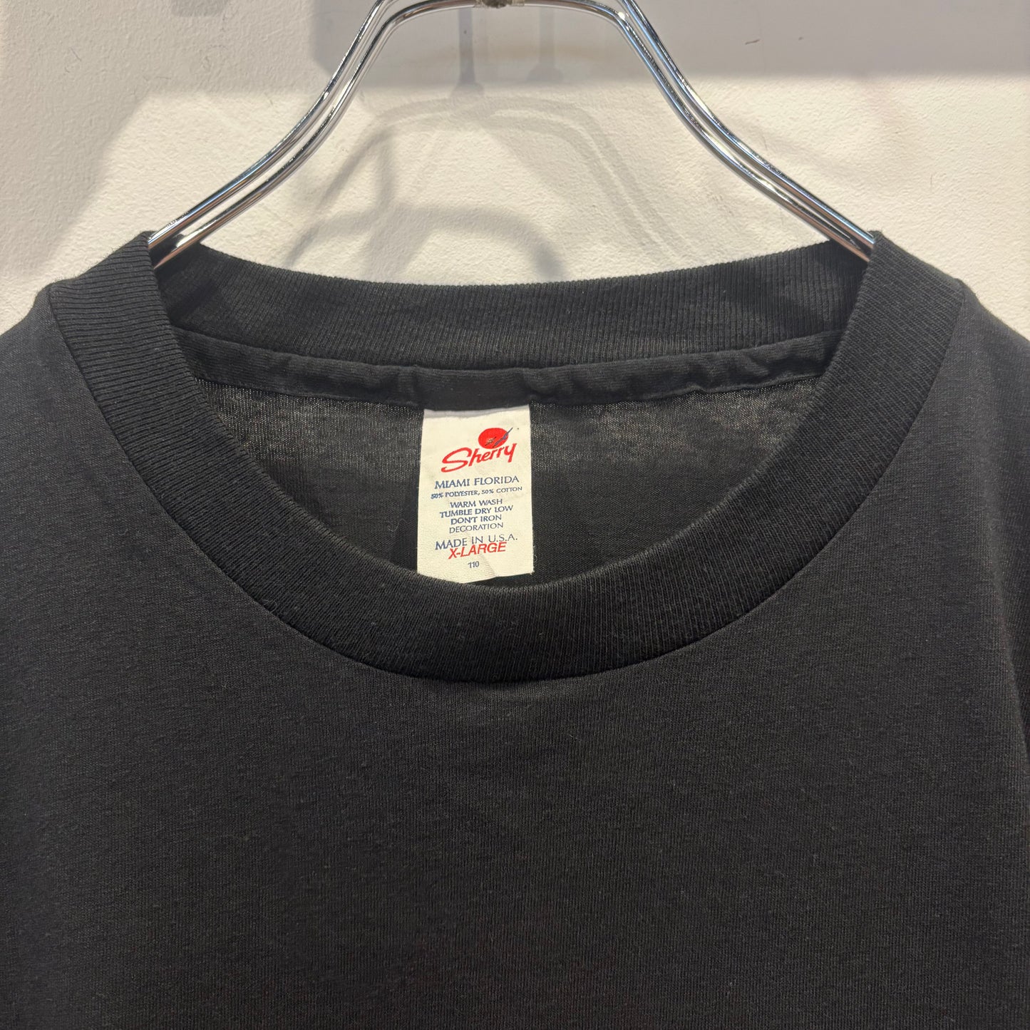 80's-90's Sherry Manufacturing FLORIDA Mickey Mouse キャラクターTシャツ 黒 (XL)/A4256T-SO