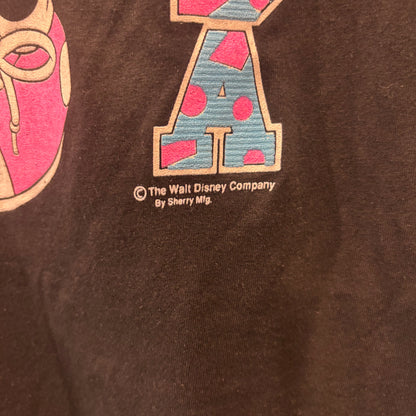 80's-90's Sherry Manufacturing FLORIDA Mickey Mouse キャラクターTシャツ 黒 (XL)/A4256T-SO