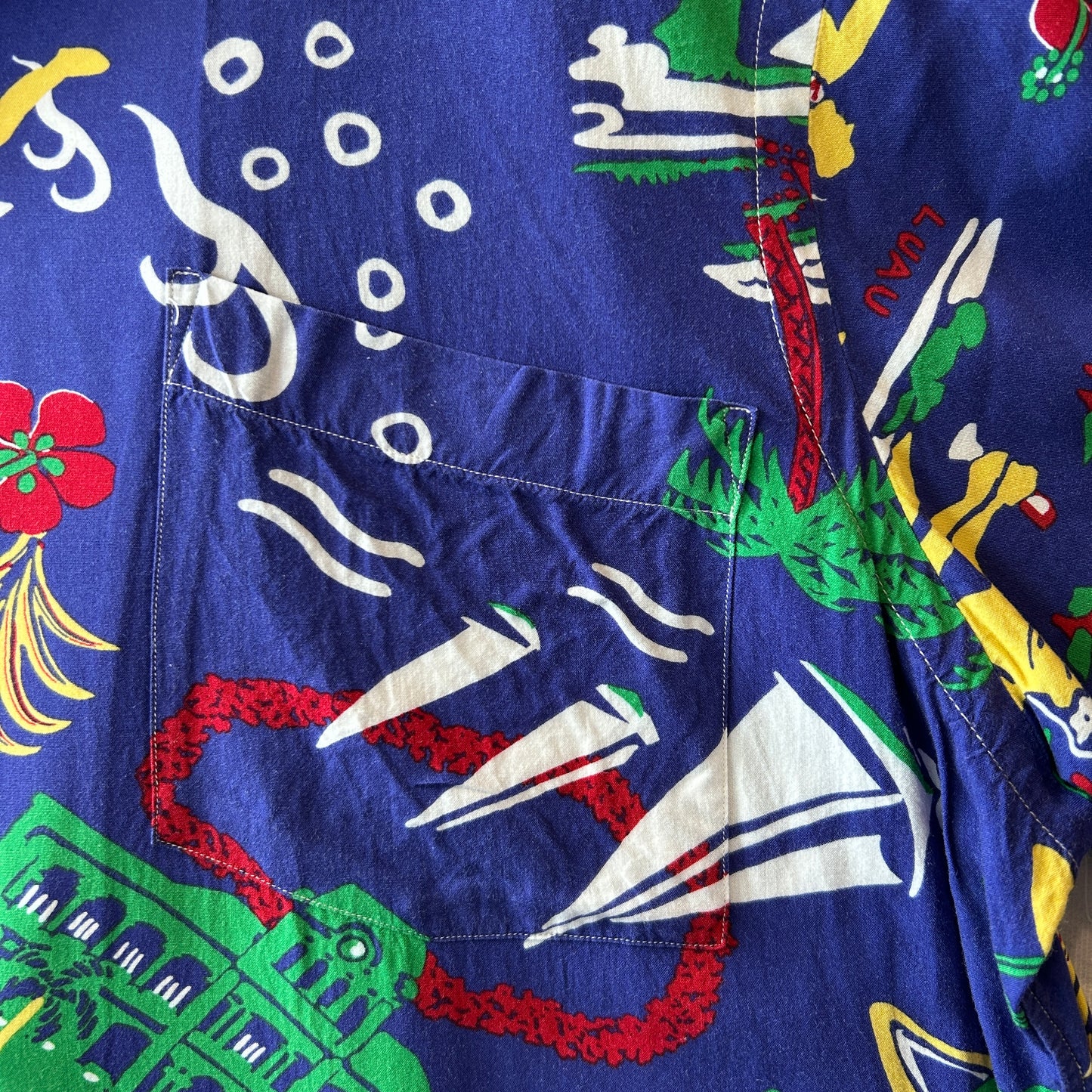 Polo by Ralph Lauren ラルフ  レーヨン アロハシャツ ブルー(M)/C0883SH-SO