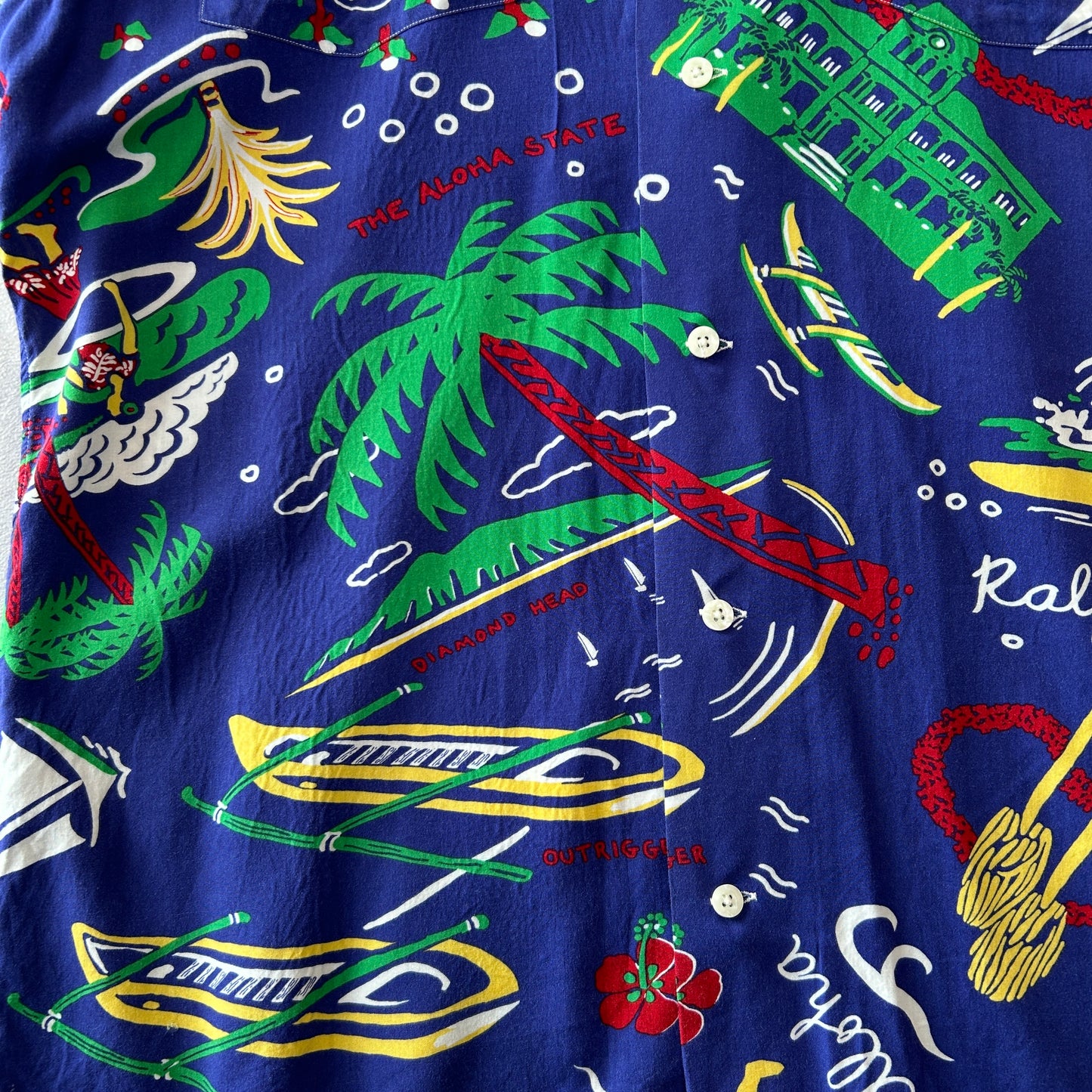 Polo by Ralph Lauren ラルフ  レーヨン アロハシャツ ブルー(M)/C0883SH-SO