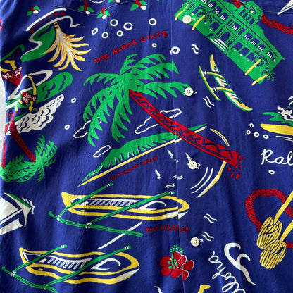 Polo by Ralph Lauren ラルフ  レーヨン アロハシャツ ブルー(M)/C0883SH-SO