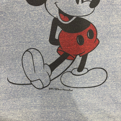 70's-80's Disney Mickey Mouse キャラクター リンガーTシャツ 青 霜降り (サイズ不明 M-L相当)/B3923T-SO